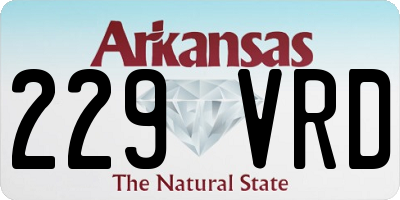 AR license plate 229VRD