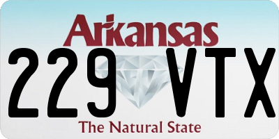 AR license plate 229VTX