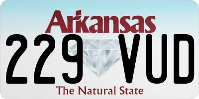 AR license plate 229VUD