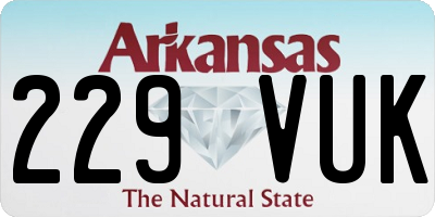 AR license plate 229VUK