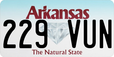 AR license plate 229VUN