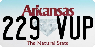 AR license plate 229VUP