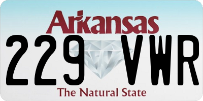 AR license plate 229VWR