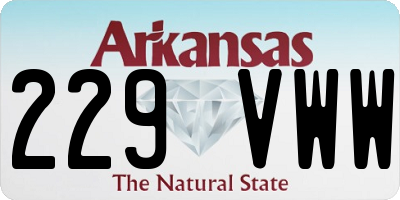 AR license plate 229VWW