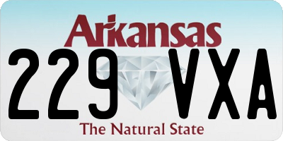 AR license plate 229VXA