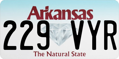 AR license plate 229VYR