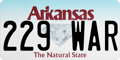 AR license plate 229WAR