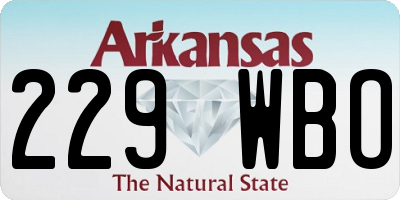 AR license plate 229WBO