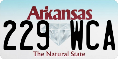 AR license plate 229WCA