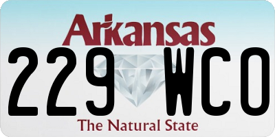 AR license plate 229WCO