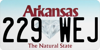 AR license plate 229WEJ