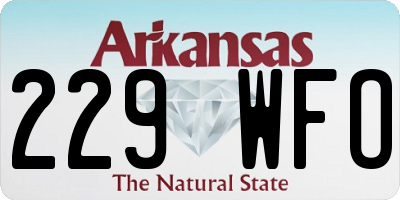 AR license plate 229WFO