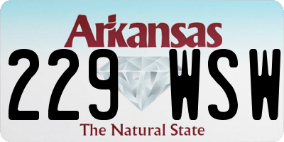 AR license plate 229WSW