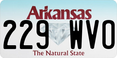 AR license plate 229WVO