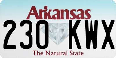 AR license plate 230KWX