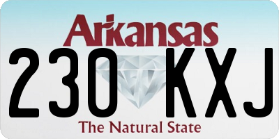 AR license plate 230KXJ