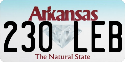 AR license plate 230LEB