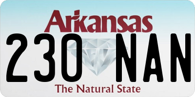 AR license plate 230NAN