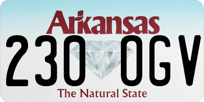 AR license plate 230OGV