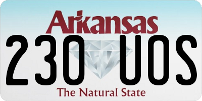 AR license plate 230UOS