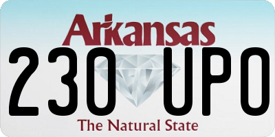 AR license plate 230UPO