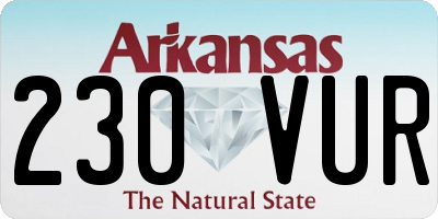 AR license plate 230VUR