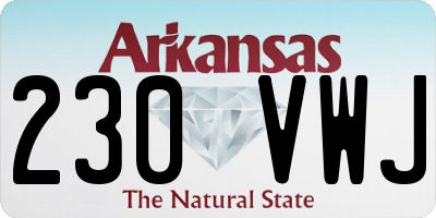 AR license plate 230VWJ