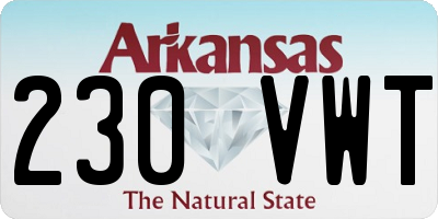AR license plate 230VWT