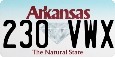 AR license plate 230VWX
