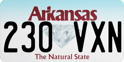 AR license plate 230VXN