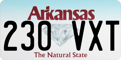 AR license plate 230VXT