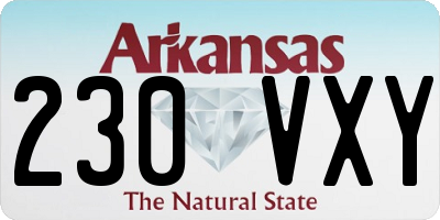 AR license plate 230VXY