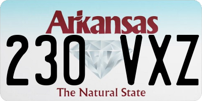 AR license plate 230VXZ