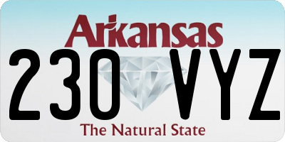 AR license plate 230VYZ