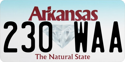 AR license plate 230WAA