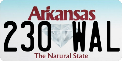 AR license plate 230WAL