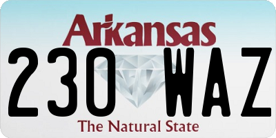 AR license plate 230WAZ