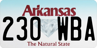 AR license plate 230WBA