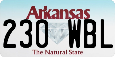 AR license plate 230WBL