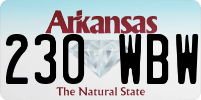 AR license plate 230WBW
