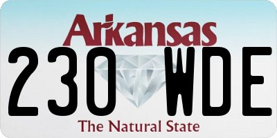 AR license plate 230WDE