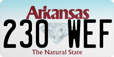 AR license plate 230WEF