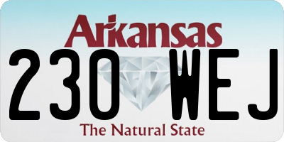 AR license plate 230WEJ