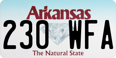 AR license plate 230WFA
