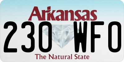 AR license plate 230WFO