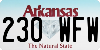 AR license plate 230WFW