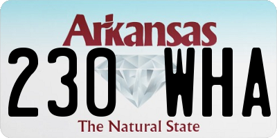 AR license plate 230WHA