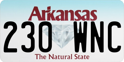 AR license plate 230WNC