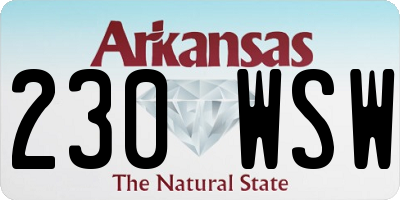 AR license plate 230WSW
