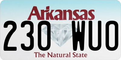 AR license plate 230WUO